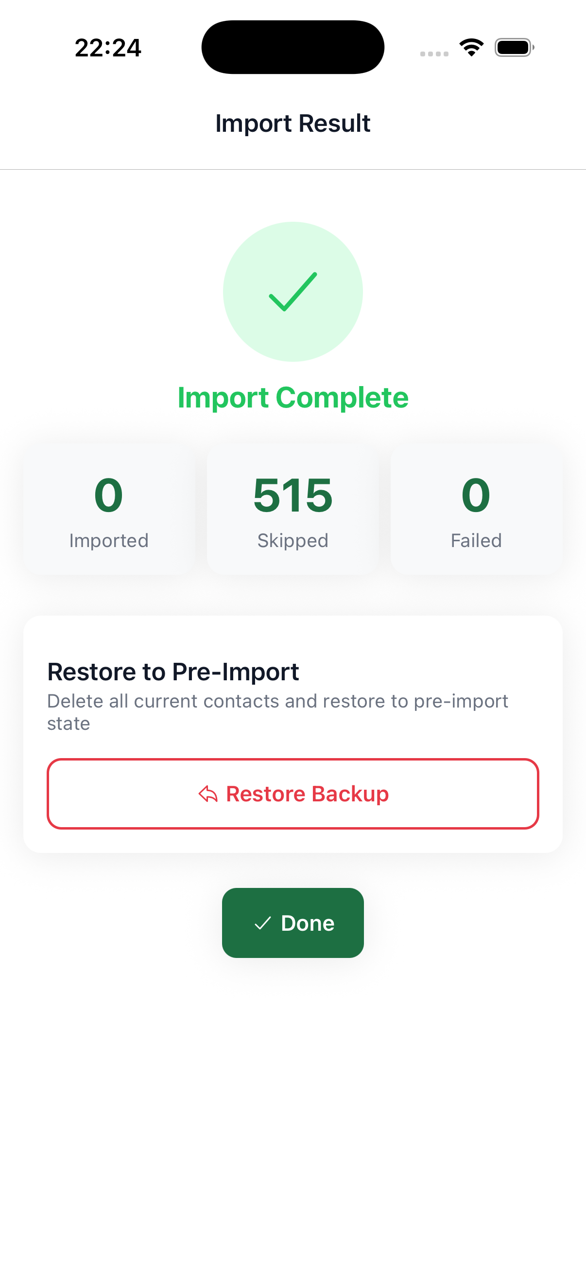Preview screen
