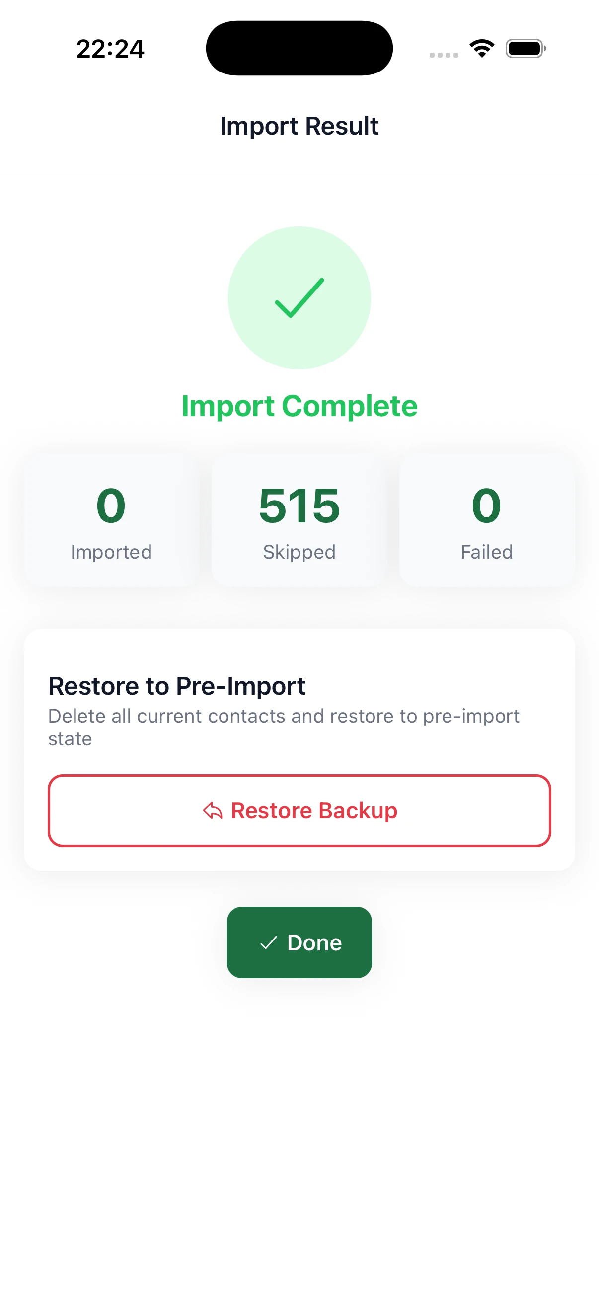 Preview screen